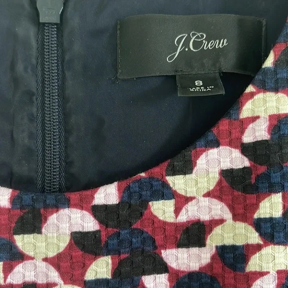 J Crew Size 8 Sleeveless Dress Plum Pattern Work Sheath - Picture 2 of 4